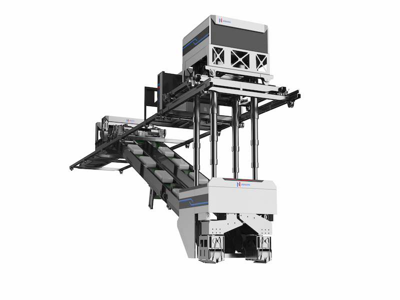 Paletizadora y carga automática de cemento en sacos