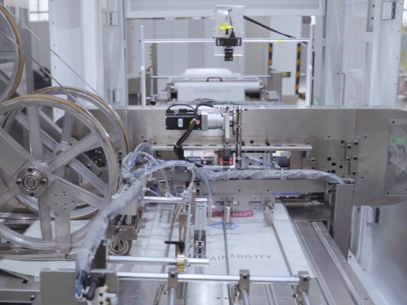 The whole bag making process is automated